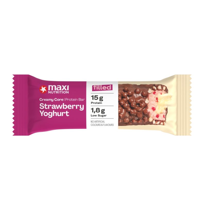 Baton Proteic Fără Zahăr Creamy Core Straberry Yogurt Maxi Nutrition 2