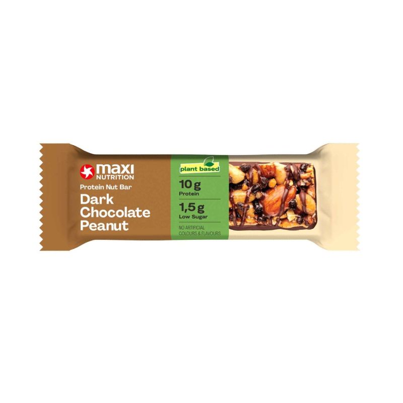 Baton proteic cu ciocolata amaruie si arahide- Dark Chocolate Peanut Maxi Nutrition