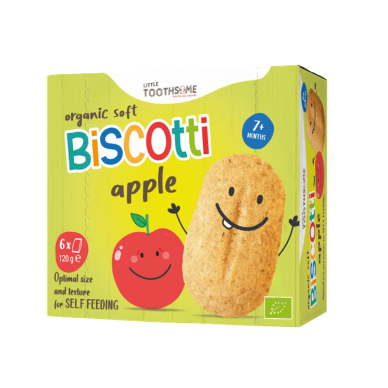Biscuiti Bio pentru copii (7 luni+) Mere fara Zahar Adaugat Little Toothsome