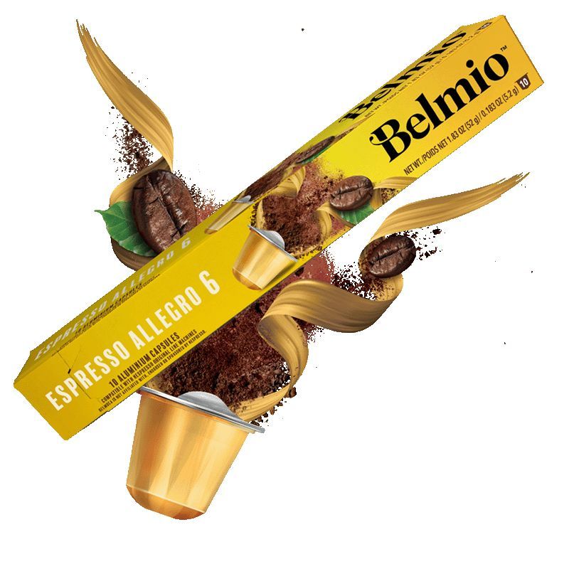 Cafea capsule Espresso Allegro 6 Belmio compatibile Nespresso, 10 capsule, 100% aluminiu 2