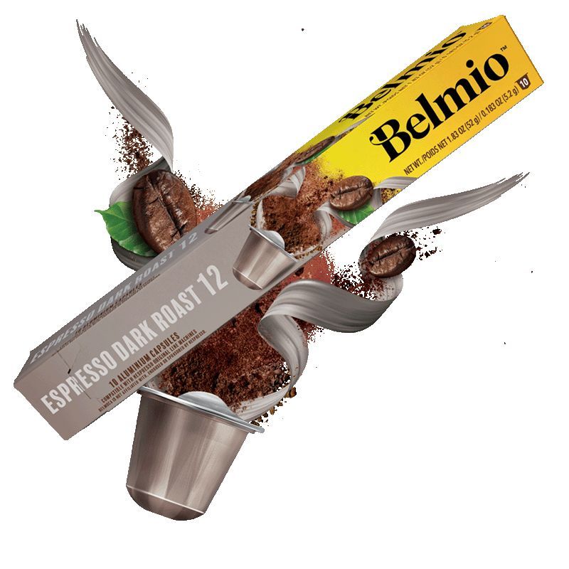 Cafea capsule Espresso Dark Roast 12 Belmio compatibile Nespresso, 10 capsule 100% aluminiu 2