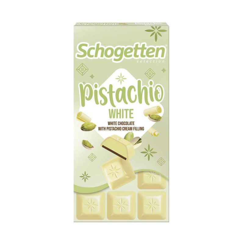 Ciocolata Schogetten alba cu crema de fistic