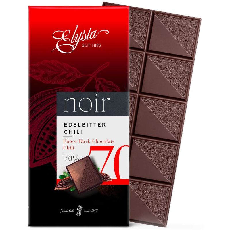 Ciocolată amăruie 70% cacao cu chili Elysia