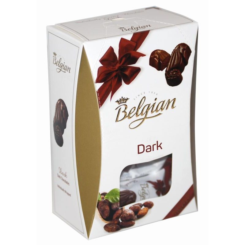 Ciocolată amăruie TheBelgian în formă de fructe de mare cu umplutură de ciocolată amăruie