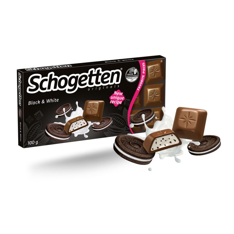 Ciocolată Schogetten cu lapte black and white 2