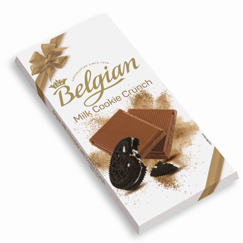 Ciocolată cu lapte și bucăți crocante de biscuți TheBelgian