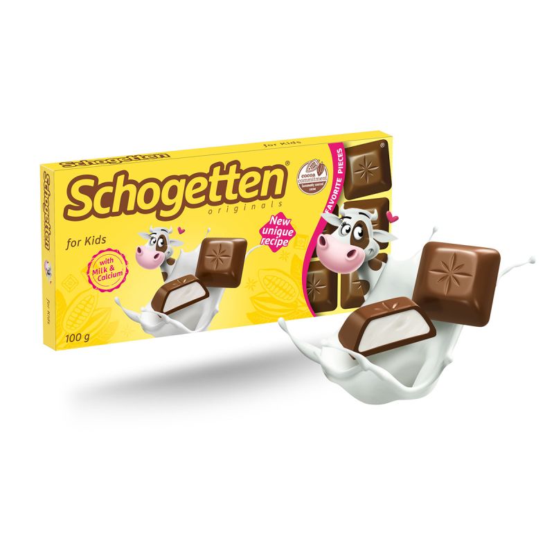 Ciocolată Schogetten cu lapte, umplută cu cremă cu lapte Kids 2