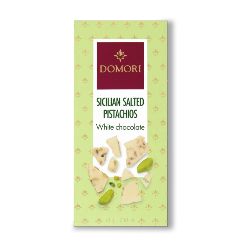 Domori Ciocolata Alba cu Fistic Sicilian Sarat