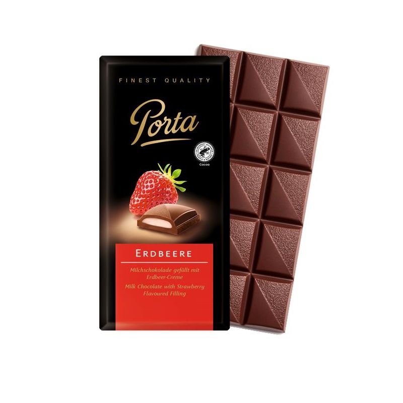 Ciocolată cu lapte cu umplutură de capșuni Porta