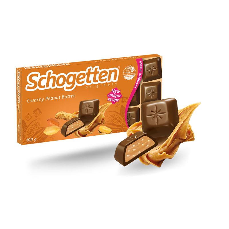 Ciocolată Schogetten cu lapte cu aromă de unt de arahide sărat și bucăți de arahide prăjite 2