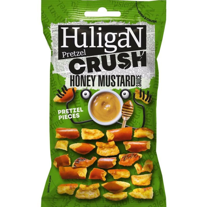 Bucati de covrigi cu aromă de mustar si miere Huligan