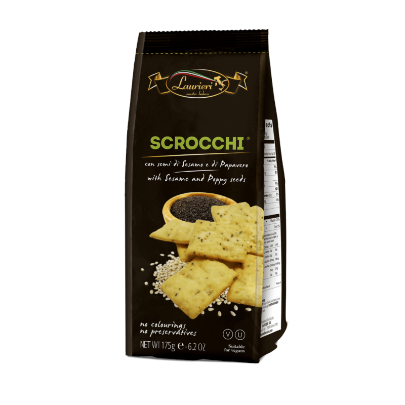 Scrocchi Crackers cu seminte de susan si mac- Sesame & Poppy Seeds- Laurieri