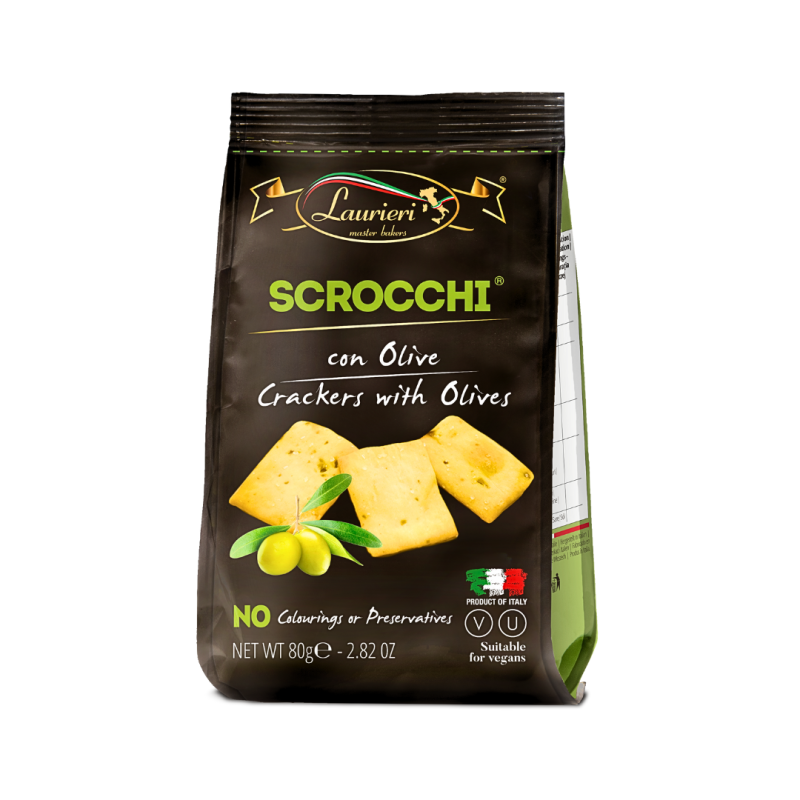 Scrocchi Crackers cu masline verzi - Green Olives, Laurieri