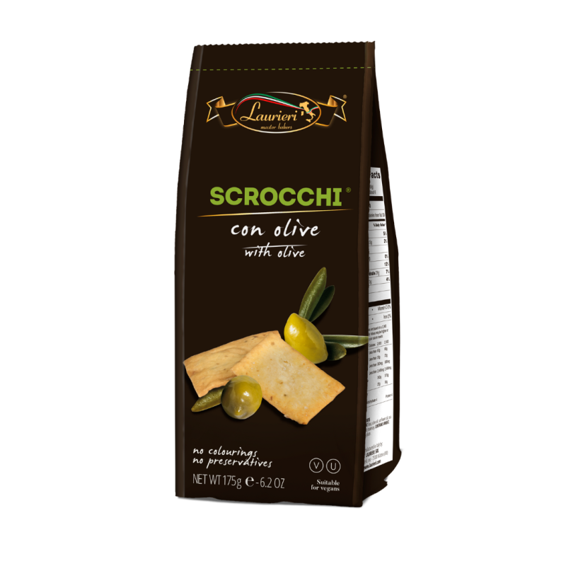 Scrocchi Crackers cu masline verzi- Green Olives, Laurieri