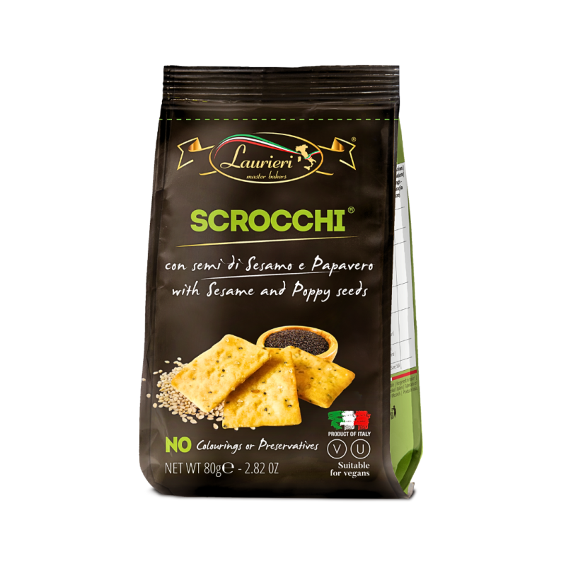 Scrocchi Crackers cu seminte de susan si mac- Sesame & Poppy Seeds- Laurieri