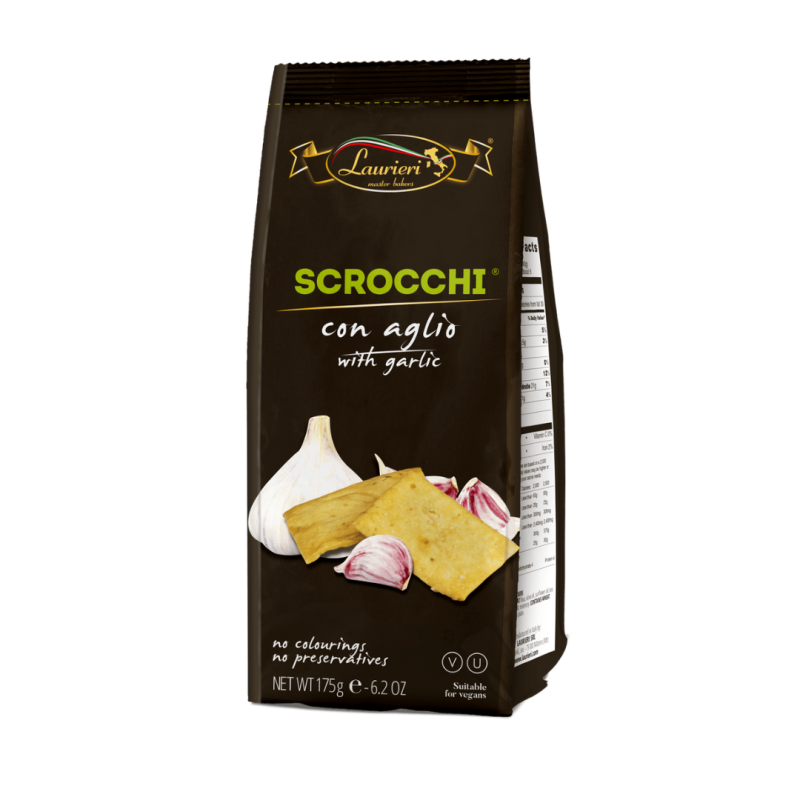 Scrocchi Crackers Usturoi - Garlic, Laurieri
