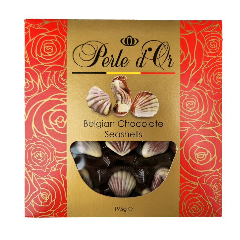 Bomboane de ciocolata belgiana în forma de fructe de mare Perle D'Or
