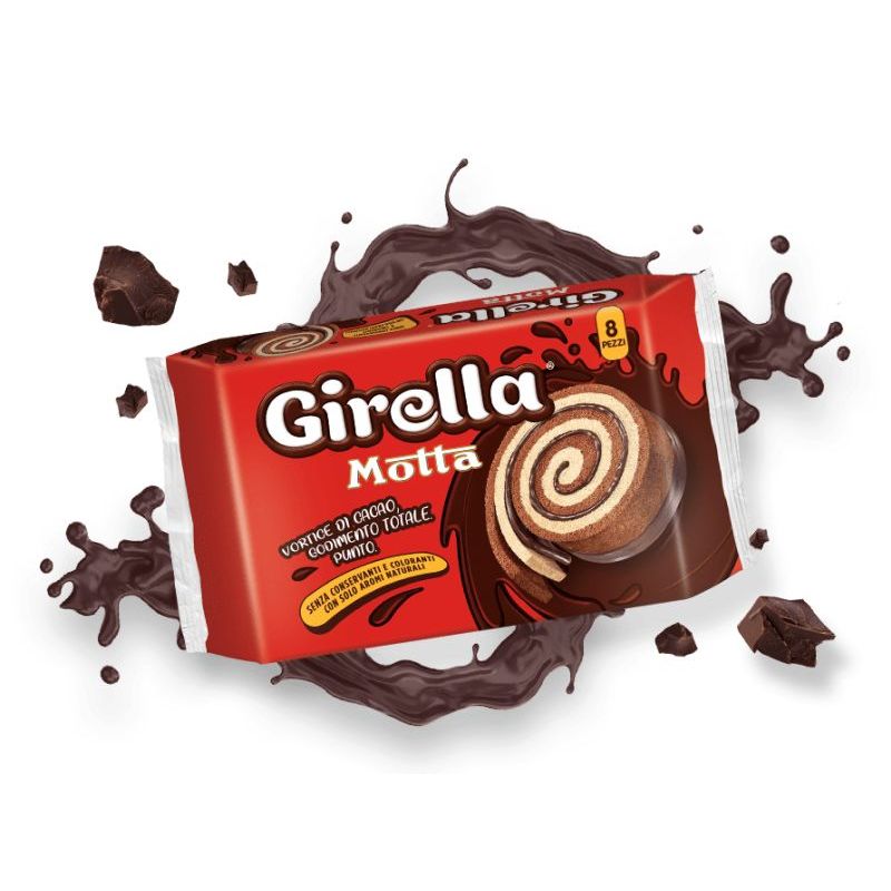 Rulada cu glazură de ciocolată Girella Motta 280g - 8 buc