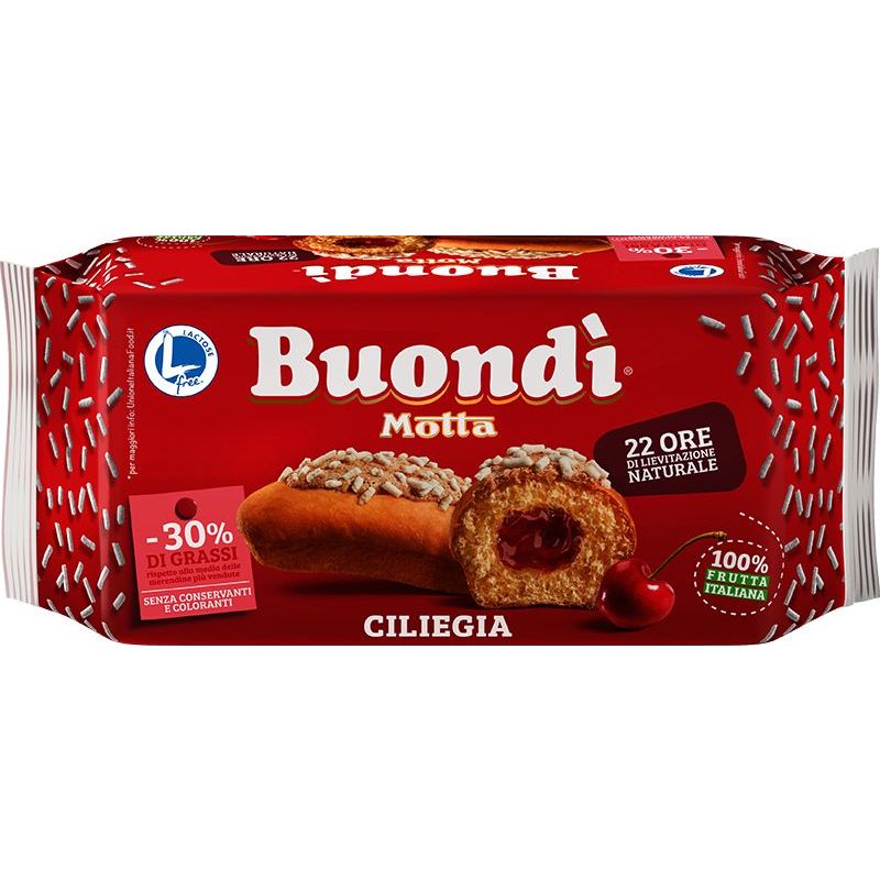 Prajiturică fără lactoză cu dulceață de cirese Motta Buondi 298g - 6 buc