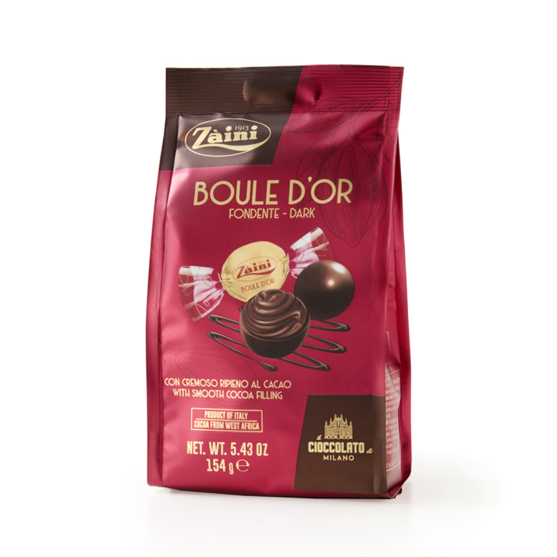 Bomboane cremoase de ciocolată amaruie Boule d'Or Dark Zaini