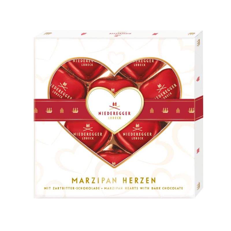 Praline Inimi din Marzipan in Ciocolata Niedergger