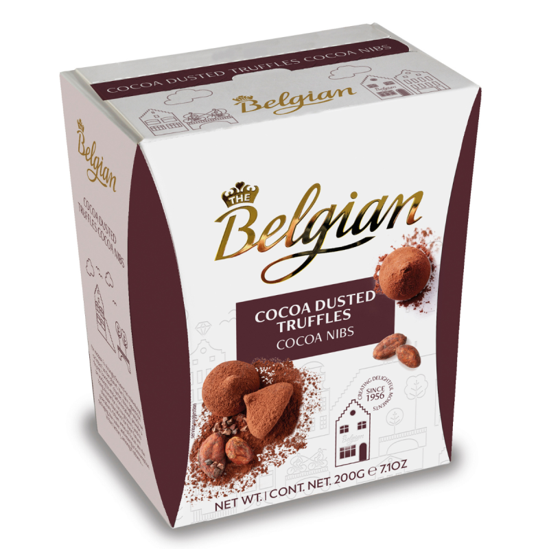 Trufe cu cacao cu bucăți de cacao TheBelgian Cocoa Nibs